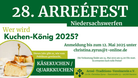 Gesucht: Käsekuchen zum Arreéfest 2025